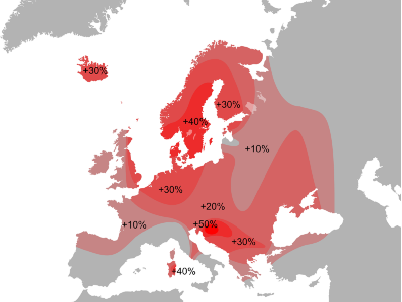 Распространение мужской популяции I в Европе