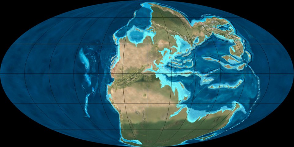 Континенты в триасе (240 мегалет назад)