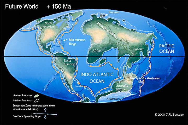 Материки через 150 млн. лет