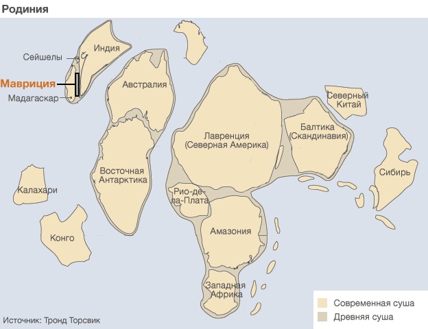 Распад праматерика Родинии (750 млн лет назад)