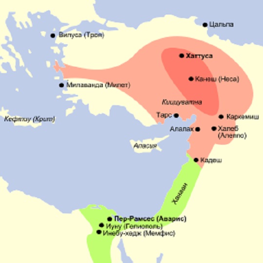 Карта Хеттской империи