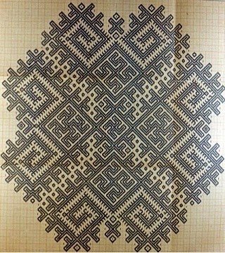 Мордовский вариант свастики в орнаменте на ковре