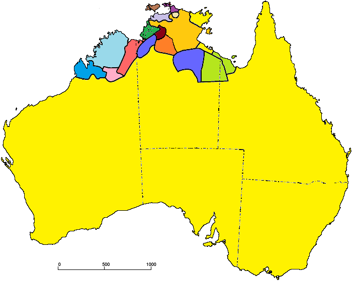 Карта языковых семей Австралии