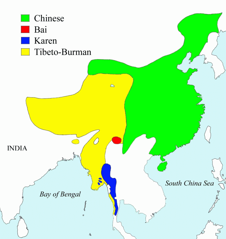 Сино-тибетские языки (карта)