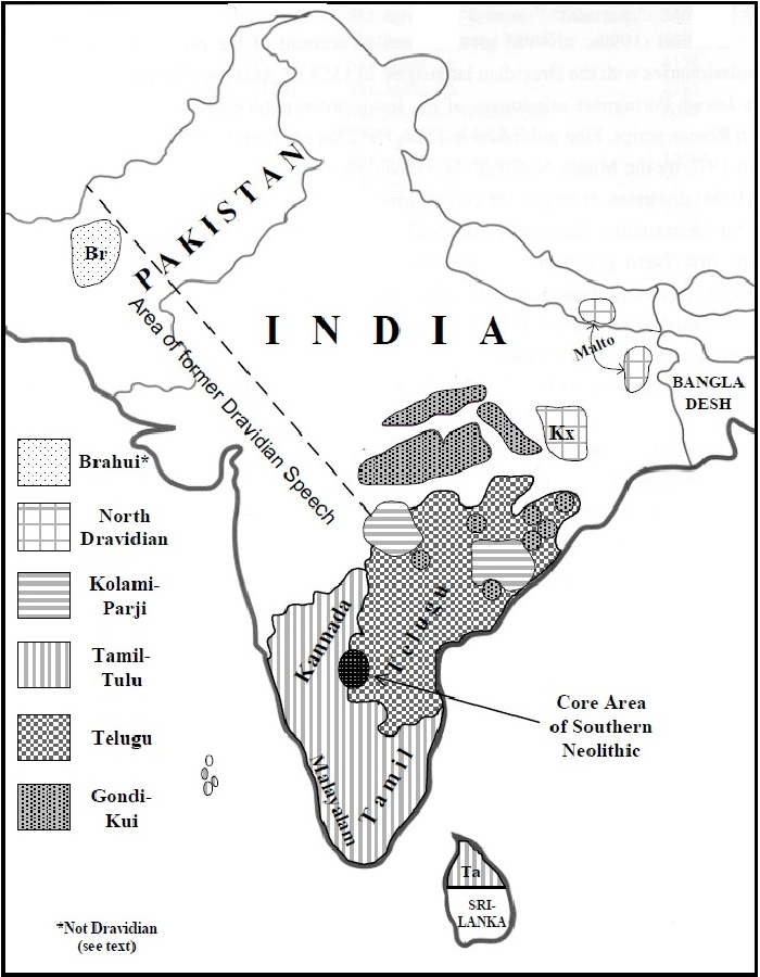 Ареалы дравидийских народов