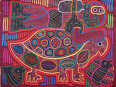 Орнаменты индейцев куна на лоскутных мола