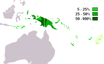 Распространение Y-хромосомной гаплогруппы M в Меланезии