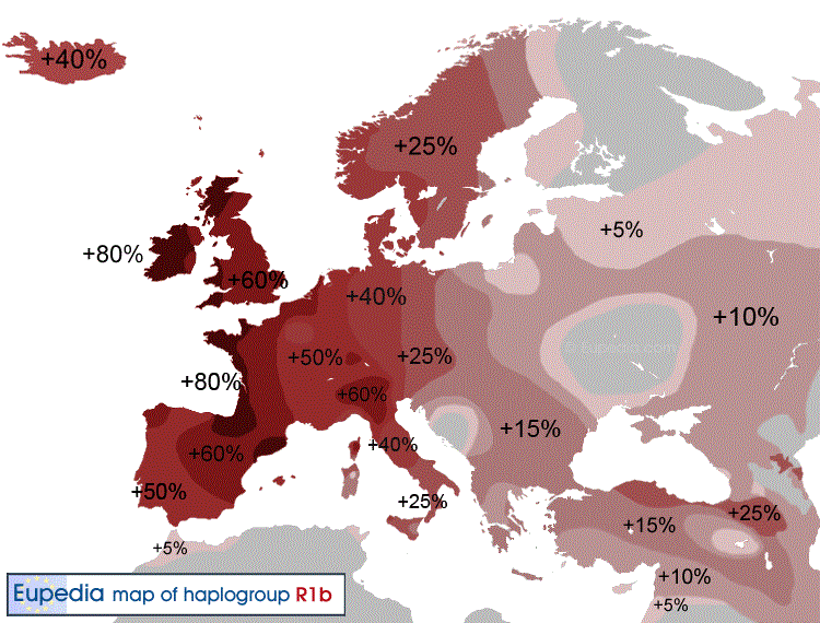 Европа и распространение гаплогруппы R1b