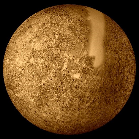 Меркурий (Гермес) - ближайшая к Солнцу планета (снимок с Маринера-10)