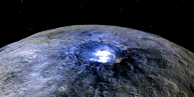 Белые пятна и кратеры астероида Цереры