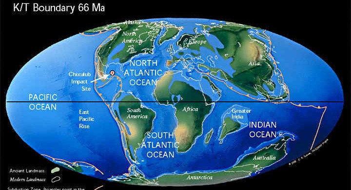 Континенты на K/T границе (66 млн. лет назад)