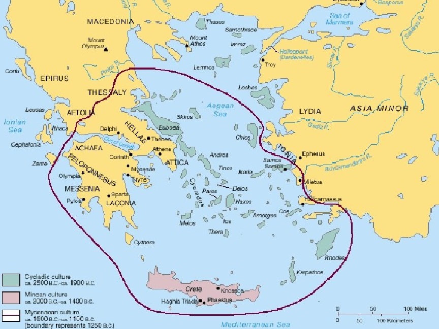 Эгейские цивилизации Бронзового века и письменный ареал