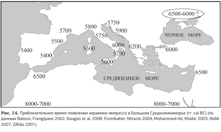 Распространение неолитической культуры импрессо из Ближнего Востока в Западную Европу