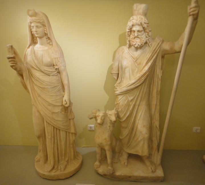 Древнегреческие боги Персефона и Зевс