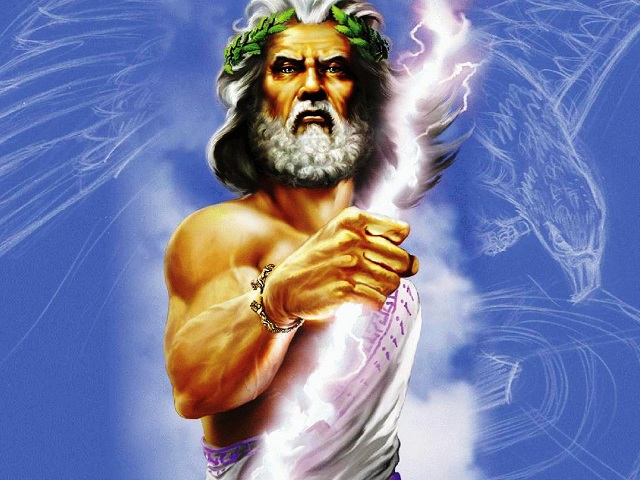 Верховный греческий бог Зевс-громовержец и его посланник Ор1л