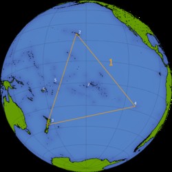 Полинезийский треугольник в центре Тихого океана