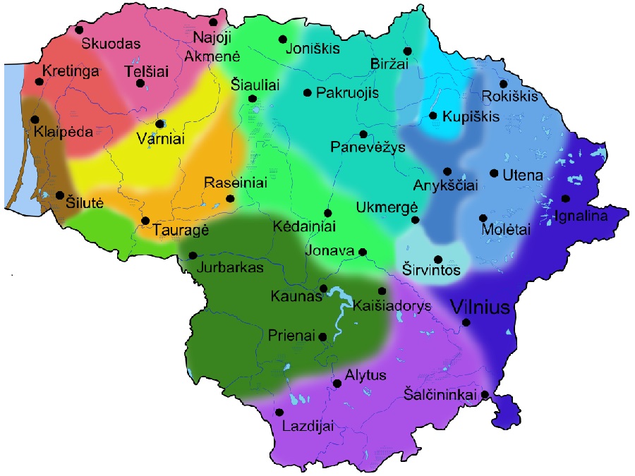 Диалектные ареалы Литвы