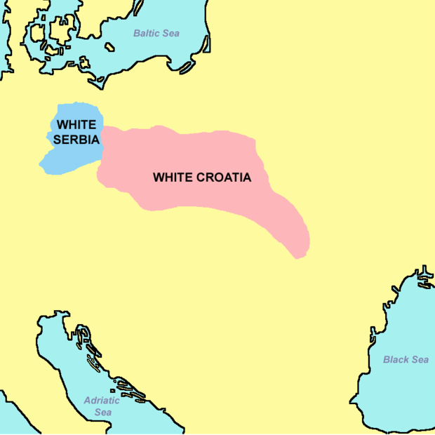 Белая Сербия и Белая Хорватия около 560 г. н.э. по книге Франциса Дворника