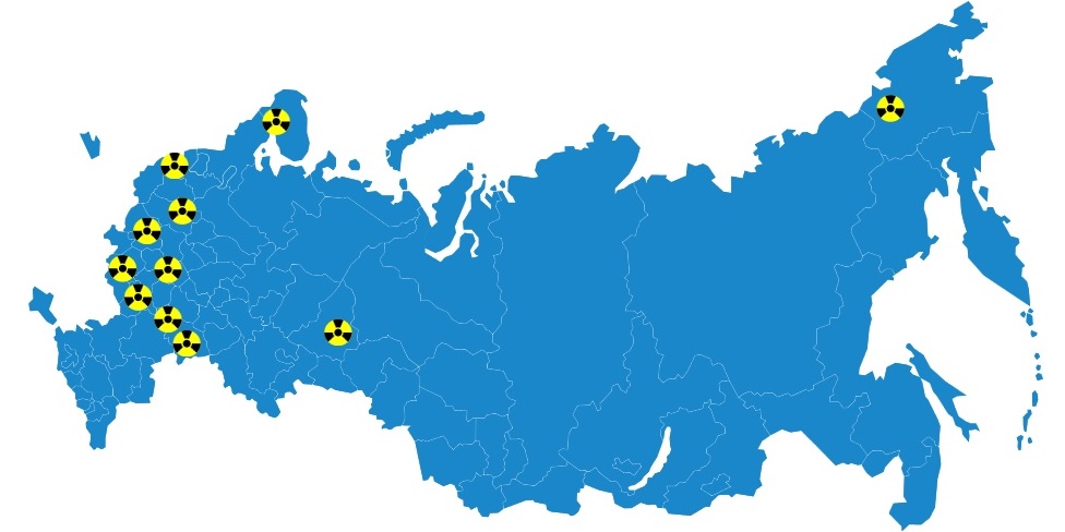 Карта российских АЭС