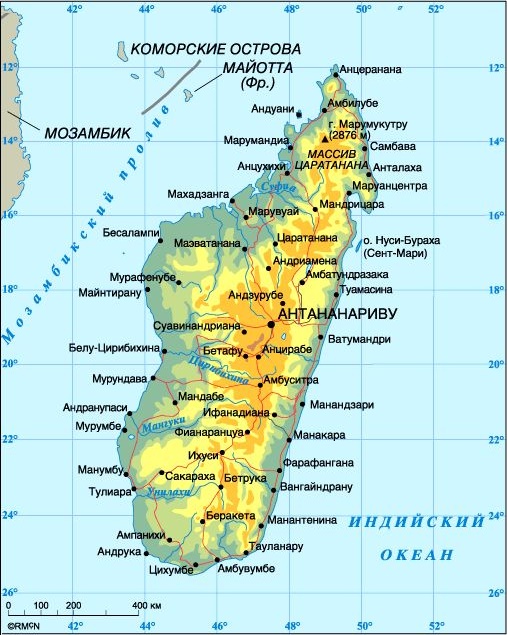 Географическая карта Мадагаскара