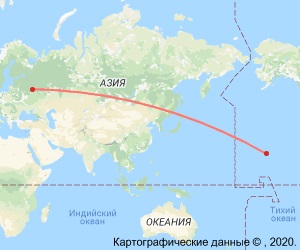Расстояние от Москвы до Гонолулу - 11315 километров