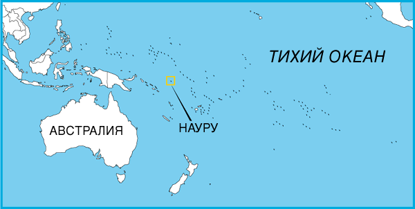 Страна-остров Науру в Тихом океане