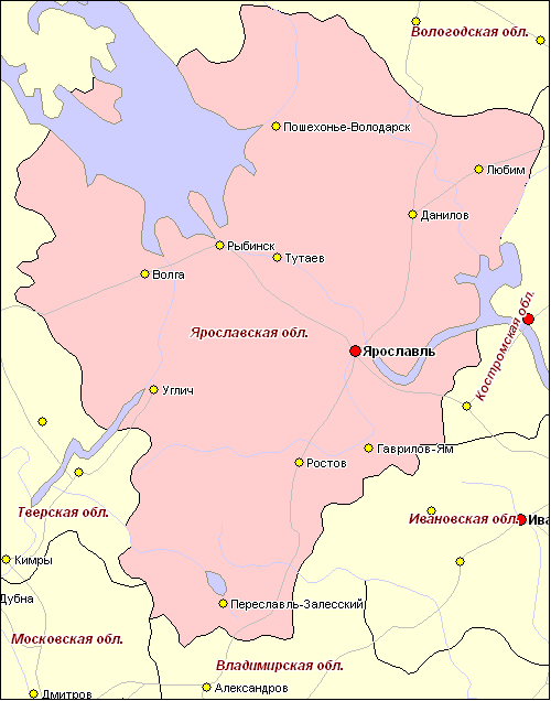 Карта Ярославской области
